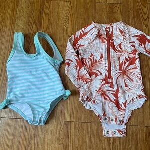 Tropical Print Baby Swimsuit bundle of 2